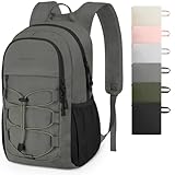 ZOMFELT Hiking Backpack for Women Men, 15L Lightweight Packable Backpacks for Trip, Water Resistant Small Travel Backpack, Foldable daypack for Hiking, Walking, Cycling, Camping, Grey & Black