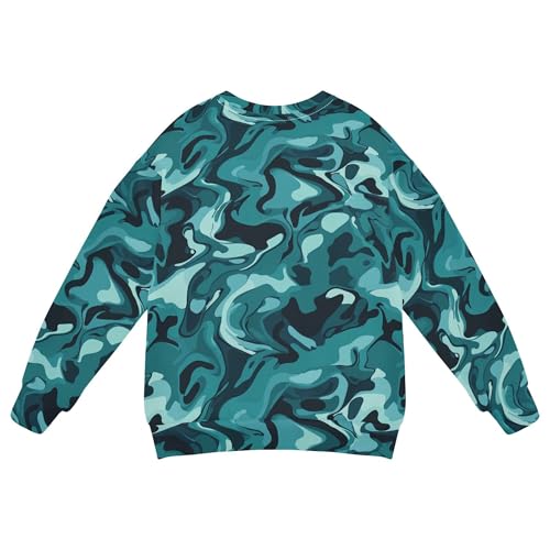 JUNZAN Camouflage Turquoise Marble Little Boys Hooded Sweatshirt Long Sleeve Sweatshirt With Hoodie Athletic 4T2