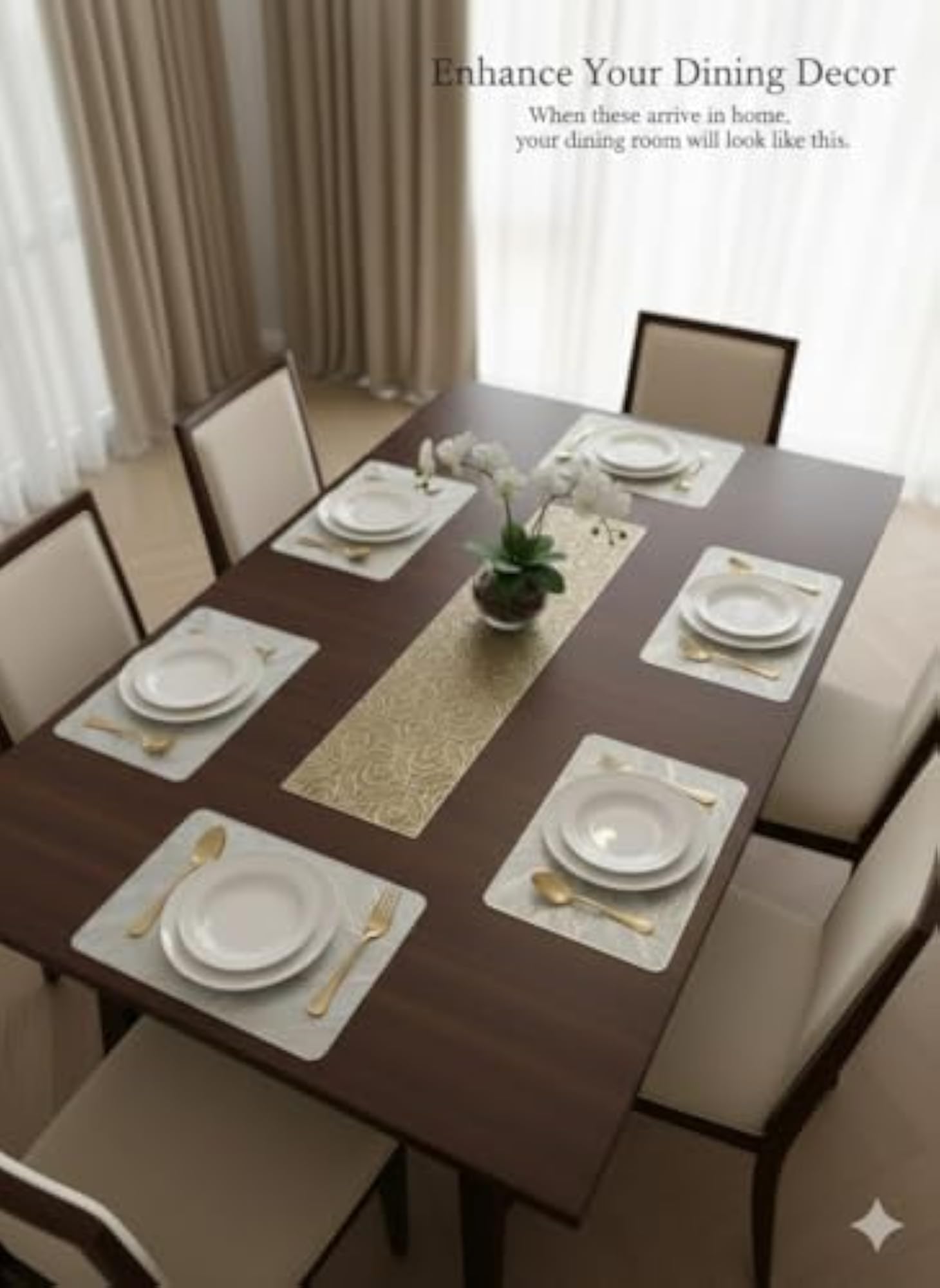 Stylish Dining Table Placemats with Runner Set - Modern Design
