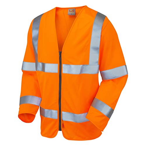 Leo Workwear S15 Merton Flame Retardant Executive Sleeved Hi Vis Vest#XL~Orange