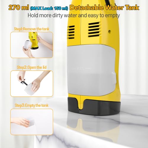 Fenstersauger, wiederaufladbarer Fensterabzieher, streifenfrei mit 28 cm und 17 cm Abzieherklingen, kabelloses Fensterreinigungsset zum Reinigen von Fenstern, Duschtüren, Spiegeln, Fliesen