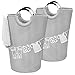 homyfort 82L Cesto Ropa Sucia Bolsa de Colada con Asas de Aluminio, Cesta Plegable para Lavandería, Juego de 2 Cestas de Almacenamiento de Poliéster Portátil para Lavar la Ropa, Gris Claro, X6G2LRB2P
