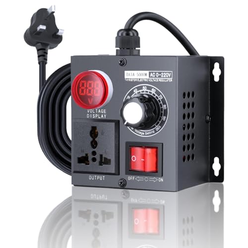Voltage Regulator, 5000W AC 220V Electronic Voltage Regulator, SCR High Precision Adjustable Single Phrase Motor Speed Controller with LED Display for Electrical Equipment in Households