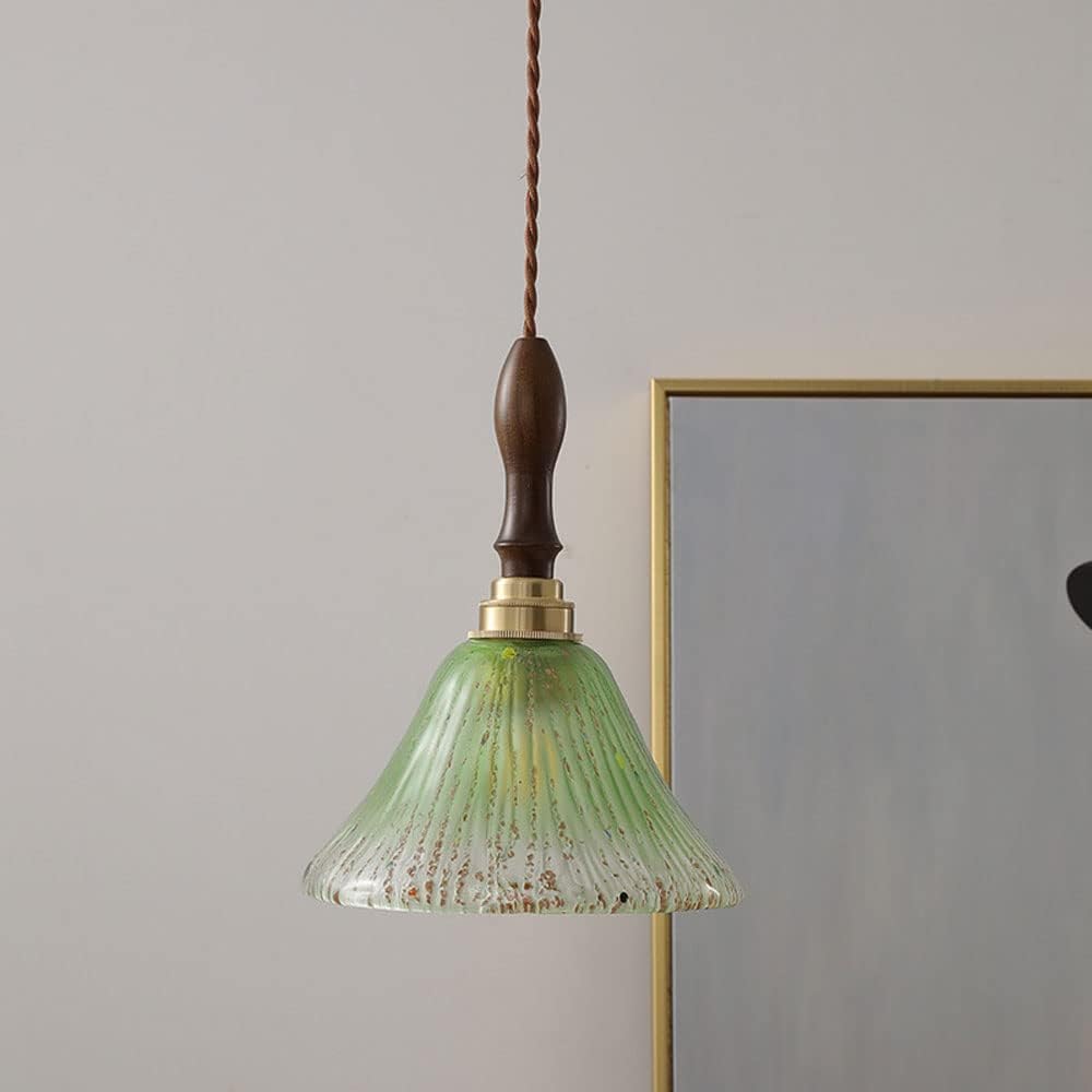 OUDINI Kitchen Island Ceiling Hanging Light Fixture,Cap Pendant Light,American Style Retro Walnut Decorative Chandelier,for Kitchen Island Dining Room