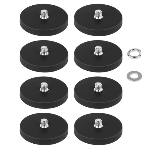 8 Pack Rubber Coated Neodymium Magnets with 1/4