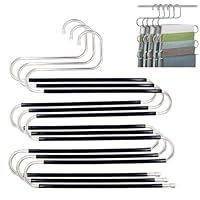 3 Pack Trouser Hangers, Hanger Space Saving S-Type Clothes Pants Closet Organizer Non-Slip for for Pants, Trousers, Towels, Jeans & Scarves