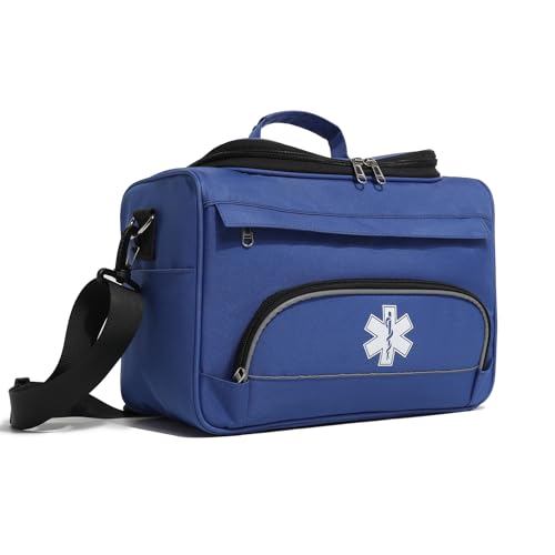 Image of Empty Medicine Bag for Travelling Red First Aid Bag On Call Trauma Bag EMT First Responder Carrier Bag Medical Supplies Kit Emergency Bag for School(Bag only)