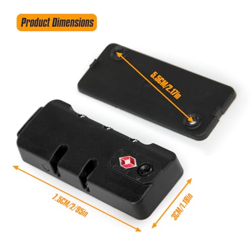 Image of 2-Pack TSA Approved Luggage Locks, 3-Digit Combination Replacement Lock for Zipperless Aluminum Suitcase, External Mount Travel Lock for Hard Shell Luggage (Black) JS-321