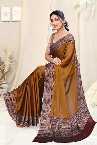 Image of MIRCHI FASHION Saree for Woman Chiffon Madhubani Print | Breathable Comfortable Printed Saree for Office and Regular Use (Available in 15 Designs)