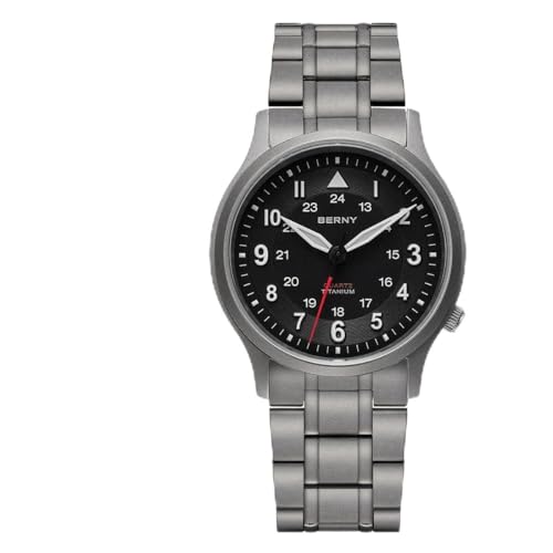 Montre à quartz en titane pour homme Berny VH31 saphir super lumineux