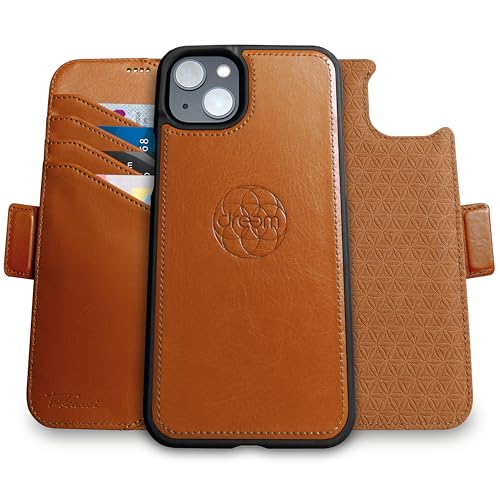 Etui iPhone 15 Plus avec support blocage RFID coque cuir detachable