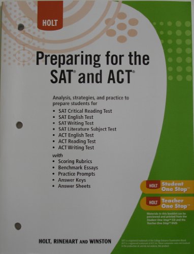 Compare Textbook Prices for Elements of Language: Prep for SAT/ACT workbook Grades 11-12 1 Edition ISBN 9780030991134 by HOLT, RINEHART AND WINSTON