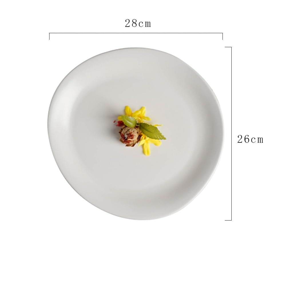 Piatti Cena Ristorante Cinese Stoviglie In Ceramica for La Casa Semplice Piatto for La Colazione Domestico Bistecca Irregolare Piatto Piatto Piatto for Alimenti Occidentale Forniture Per Feste(11inch)