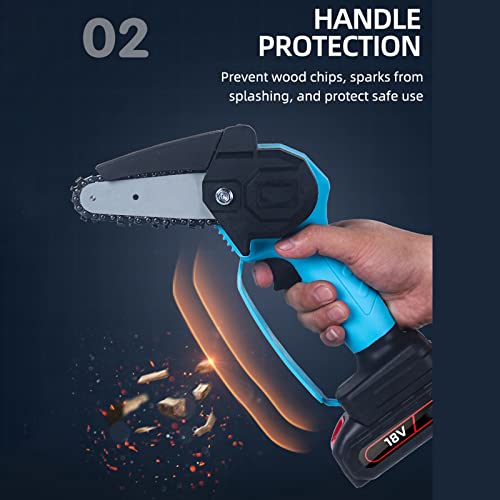 ZHANGTAOLF Mini-Kettensäge 4 Zoll, kabelloser Batterie mit 18 V 1,5AH wiederaufladbarer Akku, 2,58 lb Einhandel… – Bild 5