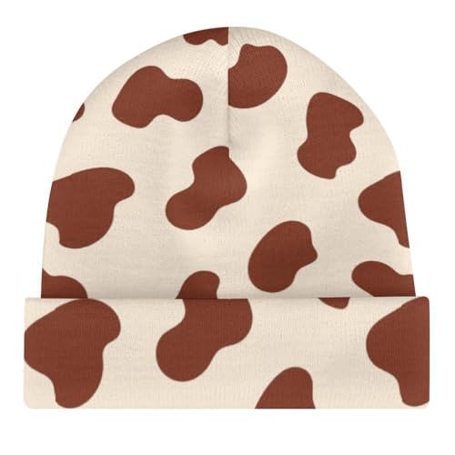 Cow Leather Brown Print Kids Beanie Hat for for Girls Boys Children Cap Winter Knitted Chemo Cancer Headwear Accessories Gifts Decoration4