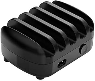 ORICO Charging Station, 40W 5-Port Fast USB Charger with Organizer Stand for Multi Devices - Compatible with iPhone, iPad, Samsung Galaxy Tablets, Smart Phones and More (Black)