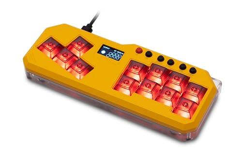 Image of KEEBMONKEY DOIO Hitpad M Series Aluminum & Acrylic Mini Gaming Leverless Arcade Controller w / 0.91' Display, RGB & Dual USB-C for PC /Switch /PS3 /PS4 /PS5
