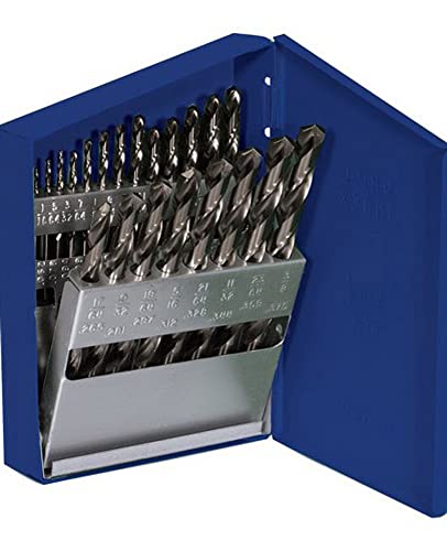 Irwin Industrial Tools 63221 Twist Drill Bit Set with Straight Shank, Length, Cobalt, Metallic Gold, 21pc Metal Index