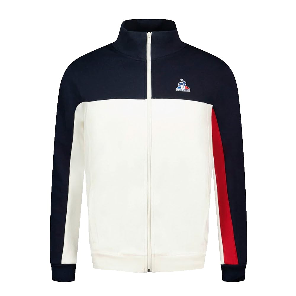 Le Coq Sportif - Sweat Zippé TRI SP FZ N°1 - Homme Coton Polyester Col Montant - Sport Lifestyle Confort Quotidien - Taille M - Bleu Écru Sky Captain Marshmallow