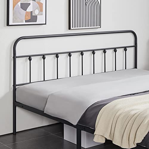Yaheetech Classic Metal Platform Bed Frame Mattress Foundation With Victorian Style Iron-Art Headboard/Footboard/Under Bed Storage/No Box Spring Needed/King Size Black #TOP5