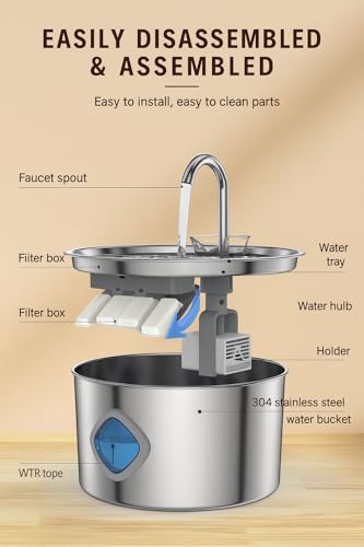 Fuente automática para gatos acero inoxidable 3.2L miniatura 7