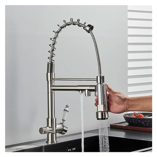 Robinet de cuisine à 3 modes mitigeur eau chaude et froide buse rétractable - 3