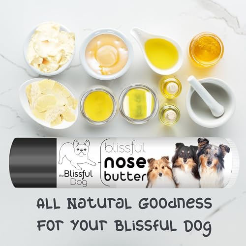 Image of The Blissful Dog Shetland Sheepdog Nose Butter for Dry, Cracked Skin, Lick-Safe Dog Nose Balm with Moisturizing Shea Butter, Almond, Olive, and Essential Oils, Pet Supplies, Uncented, 0.15 oz.