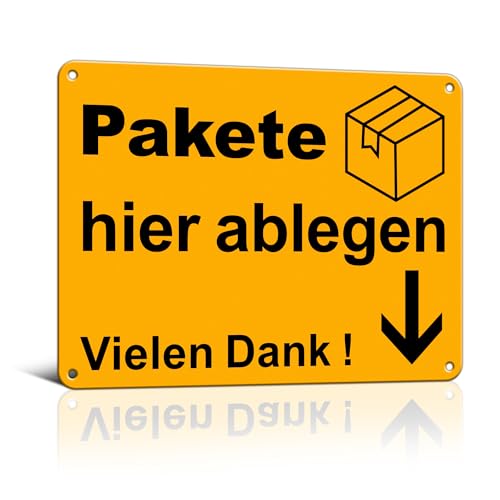 TAKULA Pegatinas para caja de paquetes, cartel con flecha, 20 x 15 cm, señales reflectantes de aluminio, resistente al viento, lluvia y a la corrosión