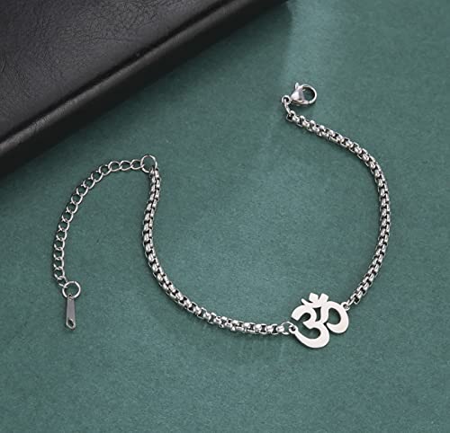 Pulsera Om para Mujer Cadena Ajustable Acero Inoxidable miniatura 4