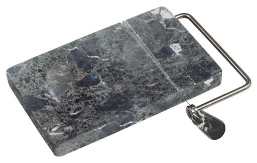 Radicaln Marble Cheese Slicer Black 8"x5" Inch Cheese Cutter Handmade Cutting Board With Wire - Multi Purpose Kitchen Gadgets Soft Food Slicer Vegetable Cutter - Comes With 4 Replacement Wires