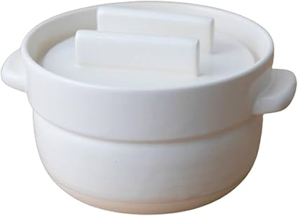 Amazon かもしか道具店 ごはんの鍋 2合炊き 日本製 炊飯土鍋 炊飯器 土鍋 調理器具 昔道具 おひつ 萬古焼 土鍋 直火用 電子レンジ対応 食洗機対応 オーブン対応 2合炊き 白 のレン 炊飯器 通販