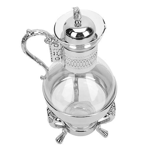 Lurrose Tetera Pequeña Tetera Para Servicio Teteras Para Tetera Térmica Pava Calefacción Arriba Café Cafetera De Restaurante Tetera De Restaurante Silver Vidrio
