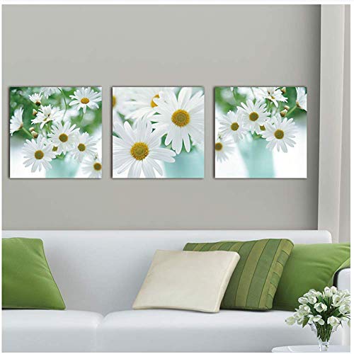 Toile Murale Art Toile D'Impression Murale Floral Still Life Of Marguerite Blanche Fleur Marguerite Panneau Panneau Peintures Moderne   Peinture Peinture Mur Sans Cadre 3 Pièces Ensemble 50 * 70 Cm Cover