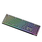 【Ergonomic Design with Metal Finish】 Designed for comfort and durability, it features ergonomic keycaps for smooth, fatigue-free typing and a sleek brushed aluminum top panel for a premium look and feel.