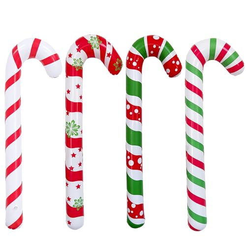 Weihnachtsdeko Groß 25 4 Stück Aufblasbare Weihnachten Zuckerstangen, Weihnachten...