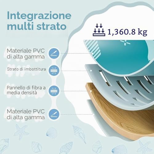Piscina pieghevole, in plastica rigida, rettangolare, per adulti e famiglia, perfetta per divertirsi all'aperto in giardino