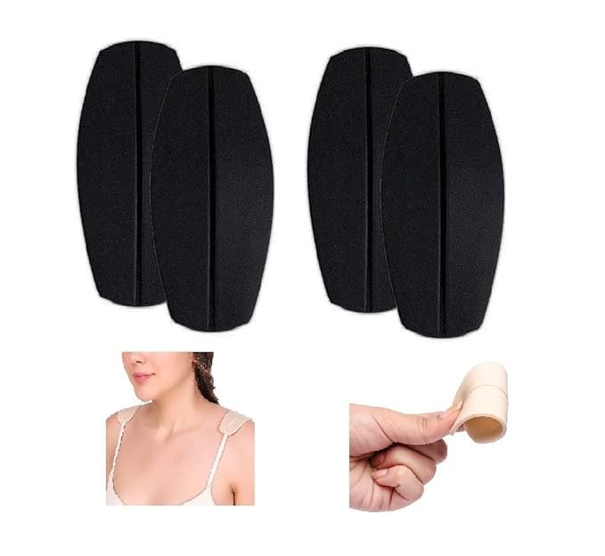 Women's Silicone Bra Strap Cushions Non-slip Shoulder Pads, Free Size - Black Color-image-5