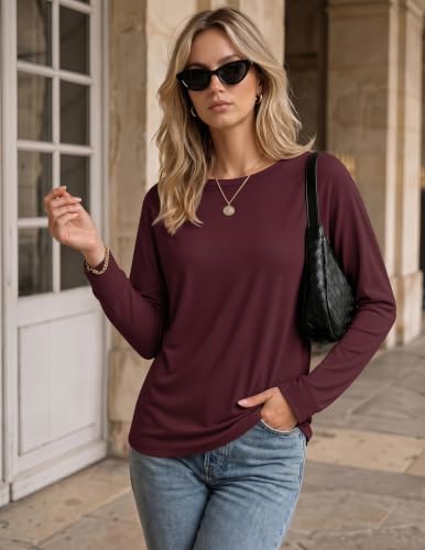 Ekouaer Womens Long Sleeve Shirts Raglan Sleeve Thermal Tops Fall Clothes - image 5