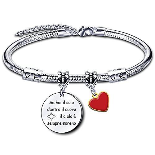 Braccialetti Donna Bracciale Acciaio Ciondolo con