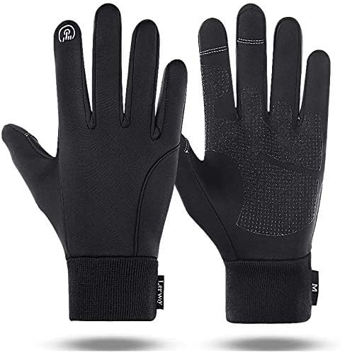 Miniatura 6 de LERWAY Guantes cálidos de invierno, guantes térmicos negros cálidos para hombres y mujeres, impermeables, para pantalla táctil, antideslizantes,