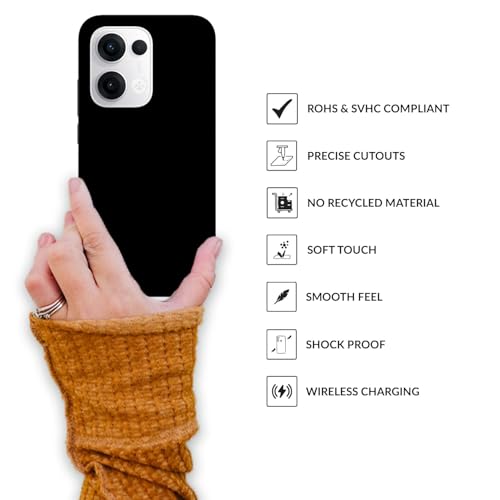 Image of SPRIG Compatible with Oppo Reno 13 5G Premium SilkTone Back Cover Drop Tested Shock Proof Mobile Case for Men, Women, Boys and Girls with Camera Protection (Black)
