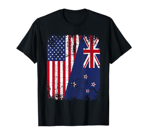 NEW ZEALAND American Flag | Men Women Kids | KIWI T-Shirt