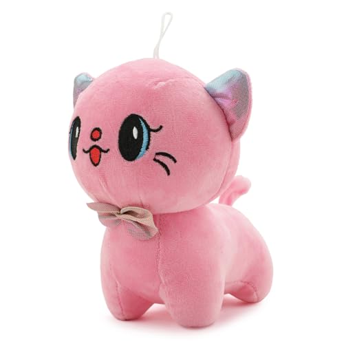 Image of Pink Bow Cat Soft Toy for Kids Stuffed Soft Toy with Cute Hug-Friendly Plush for Babies, Toddlers & Children Safe, Lightweight & Easy to Clean (22CM)