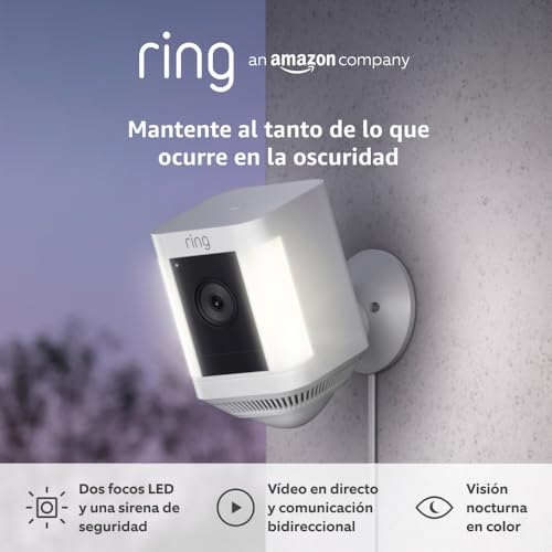 Miniatura 7 de Ring Spotlight Cam Plus Plug-In De Amazon Vídeo Hd 1080p, Comunicación Bidireccional, Visión Nocturna En Color, Focos Led, Sirena Y Fácil De Instalar Con 30 Días Gratis De Ring Protect