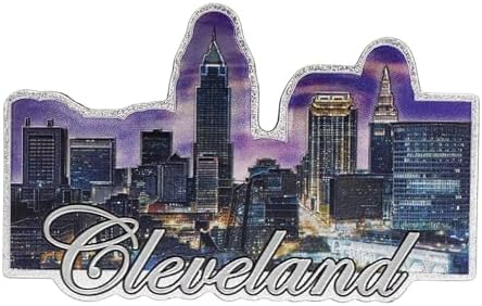 Cleveland Ohio Night Skyline Foil Magnet 3.75"x 2.5"x 0.125" image 2