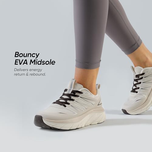 NORTIV 8 Women's Walking Shoes Running ActiveSwift Comfortable Tennis Breathable Non Slip Athletic Gym Workout Cross Training Sneakers.,Size 7.5,Ivory,SNWS246W