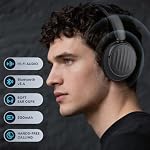 Bluetooth Headphones, Hybrid Active Noise Cancelling Over Ear Headphones | 35H Playtime, HiFi Stereo Foldable Headphones with Foam Ear Cups for Sports, Office, Travel