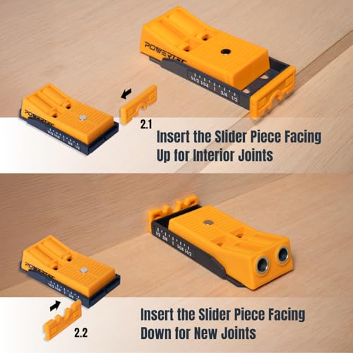 Image of POWERTEC Twin Pocket Hole Jig Kit for Woodworking - Pocket Hole Screw Jig with Drill Bit, Driver Bit, Hex Key & Stop Collar (72248)