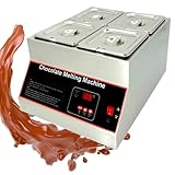 XUXIAO Schokoladenschmelzgerät, elektrischer Schokoladenwärmer, kommerzielles Temperaturkontrollgerät, Heißschokoladenschmelzgerät, für DIY-Schokoladenladen,4grid