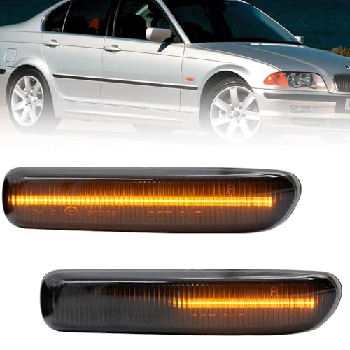 NJSBYL Smoked Lens Side Marker Lamps for BWM E46 1999-2001